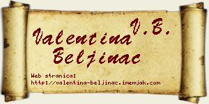 Valentina Beljinac vizit kartica